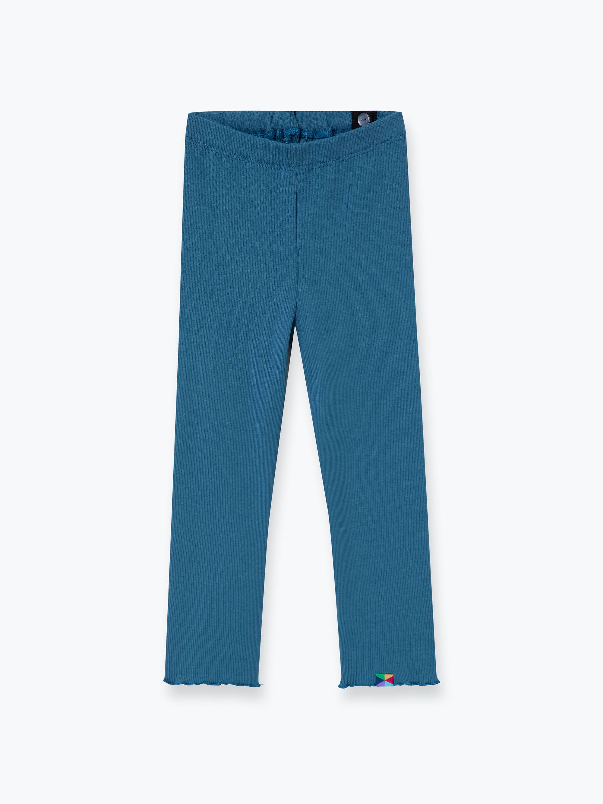 Ciemnoniebieskie legginsy prążkowane Junior